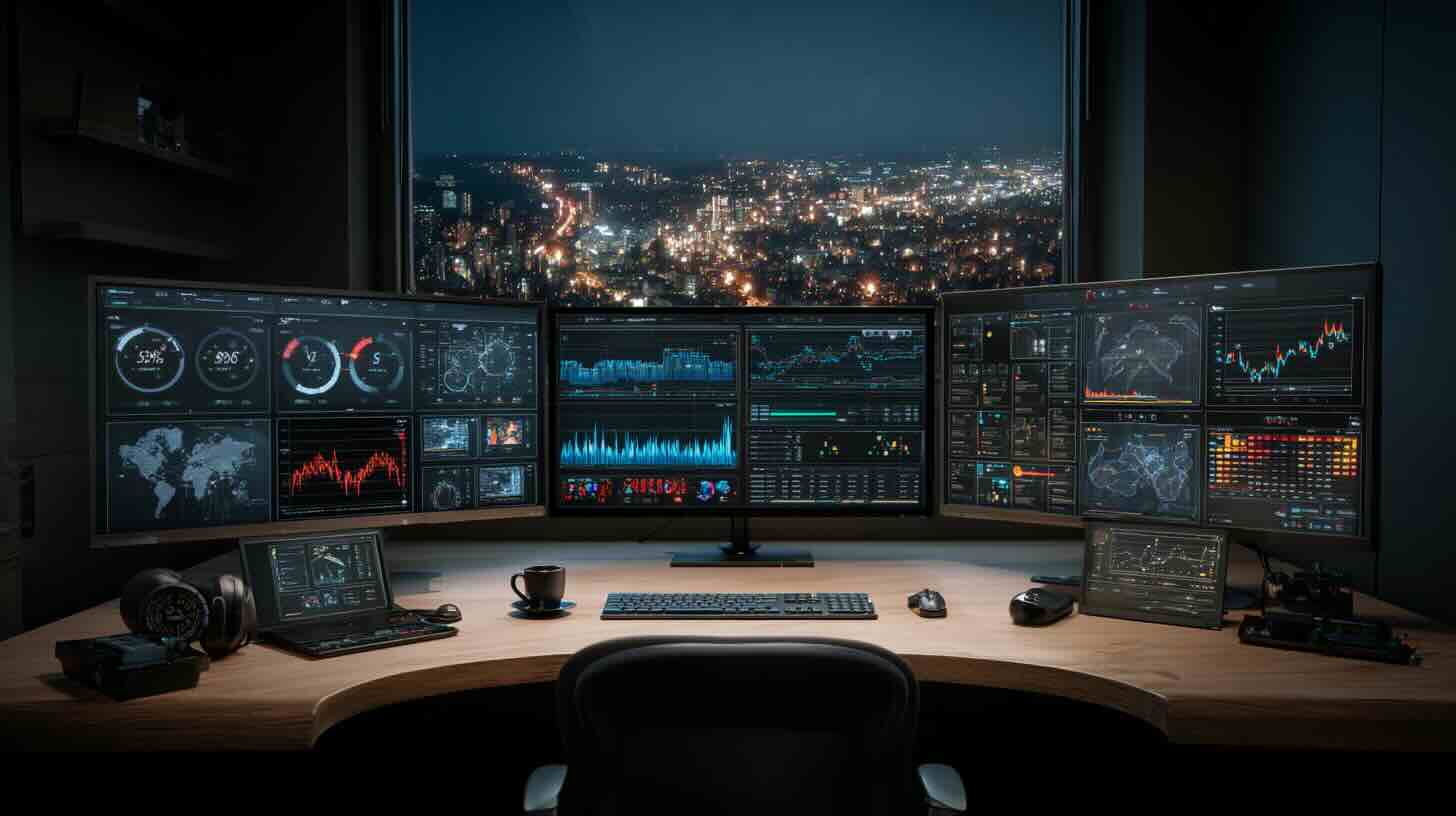 Network scanning visualization showing security monitoring and threat detection